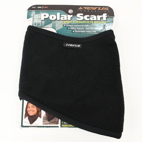 SEIRUS Black Performance Fleece Polar Scarf Mask L/XL NEW - Picture 1 of 1